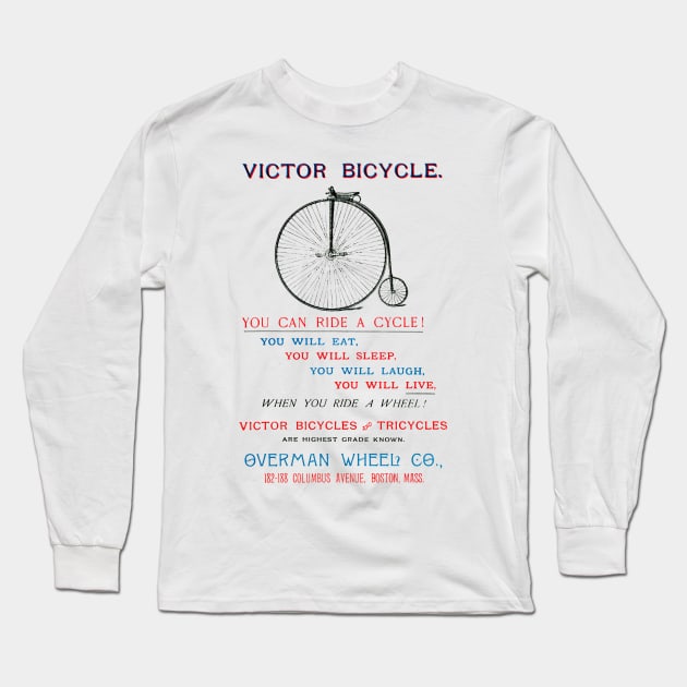 1890 You Can Ride a Cycle! Long Sleeve T-Shirt by historicimage